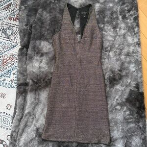 Topshop Black and Gold Textured Dress- size 2